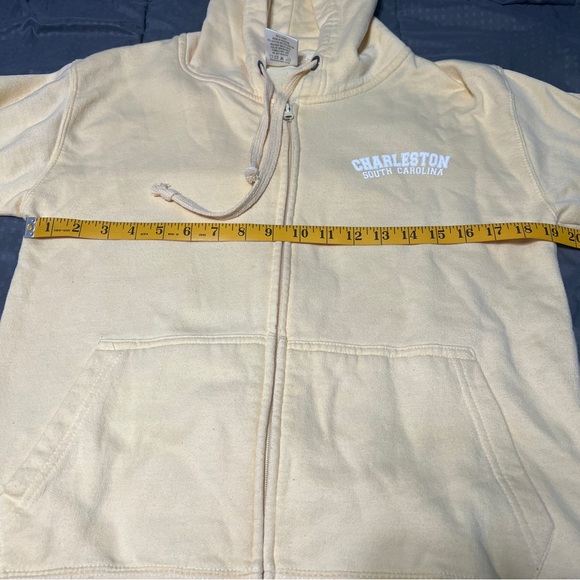esy surf co hoodie charlston sc South Carolina yellow zip up size small - Picture 6 of 7